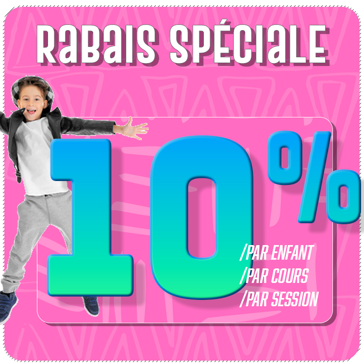 Inscription à 1 cours de danse pour 2 enfants de la même famille pour 2 sessions consécutives