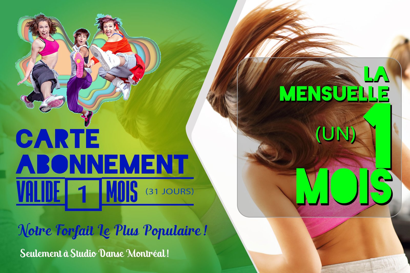Abonnement Mensuel Carte de mise en forme, valide 1 mois